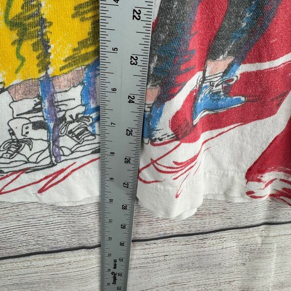 Vintage 90s See You at the Pole AOP T-Shirt Mens L Red White Blue American Flag - Picture 12 of 15